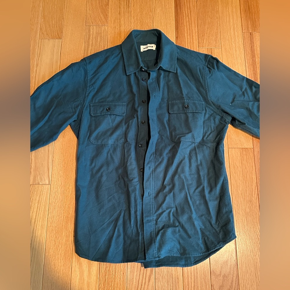Taylor Stitch Yosemite Flannel in Aqua Green